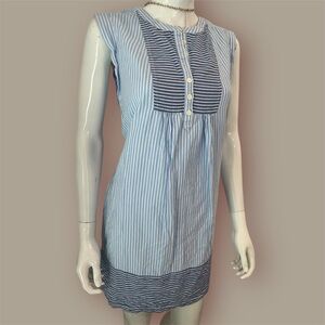 LOFT Blue Striped Mini Dress